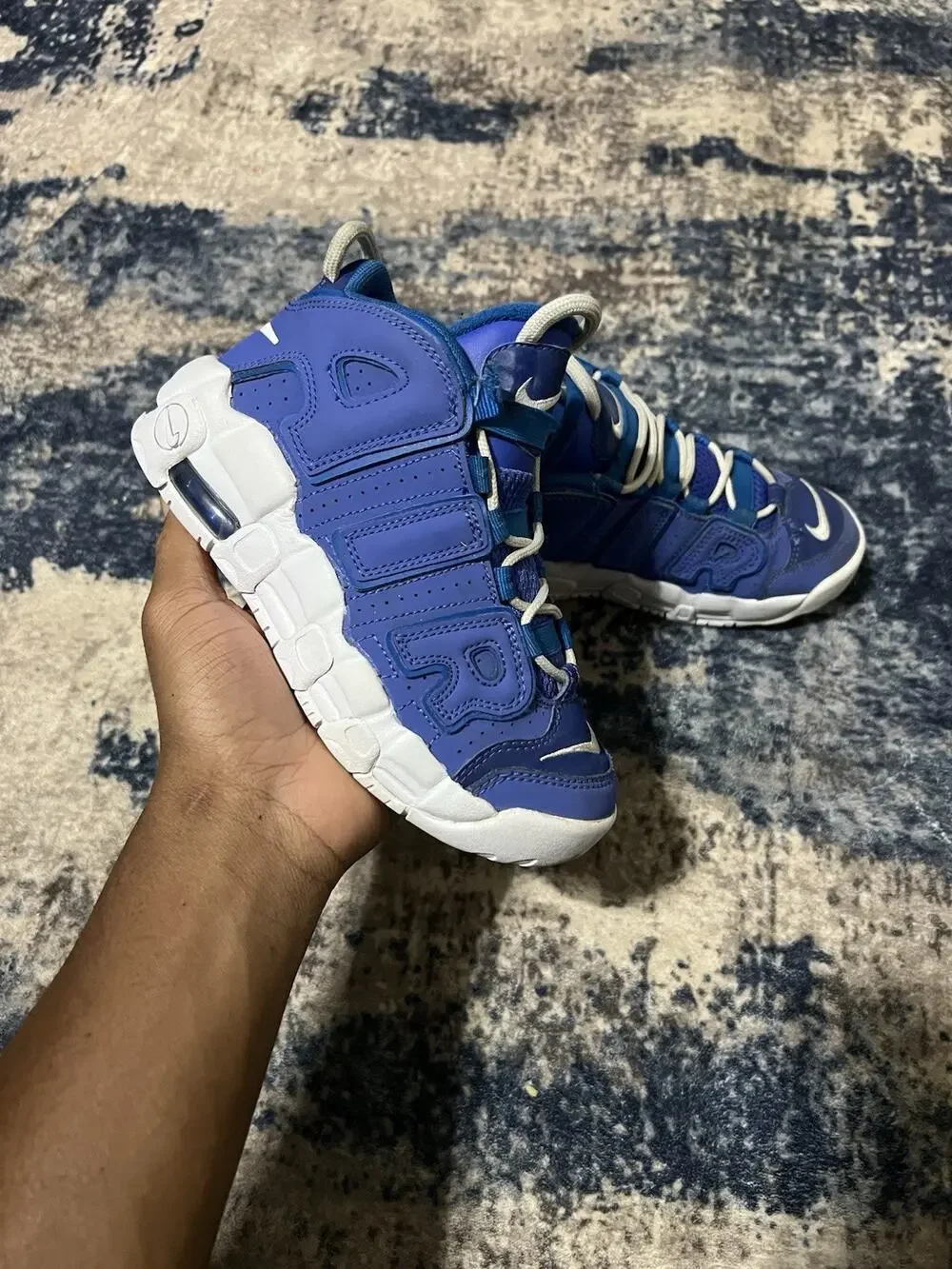 Size 2y- Nike Air More Uptempo Battle Blue DM1026-400